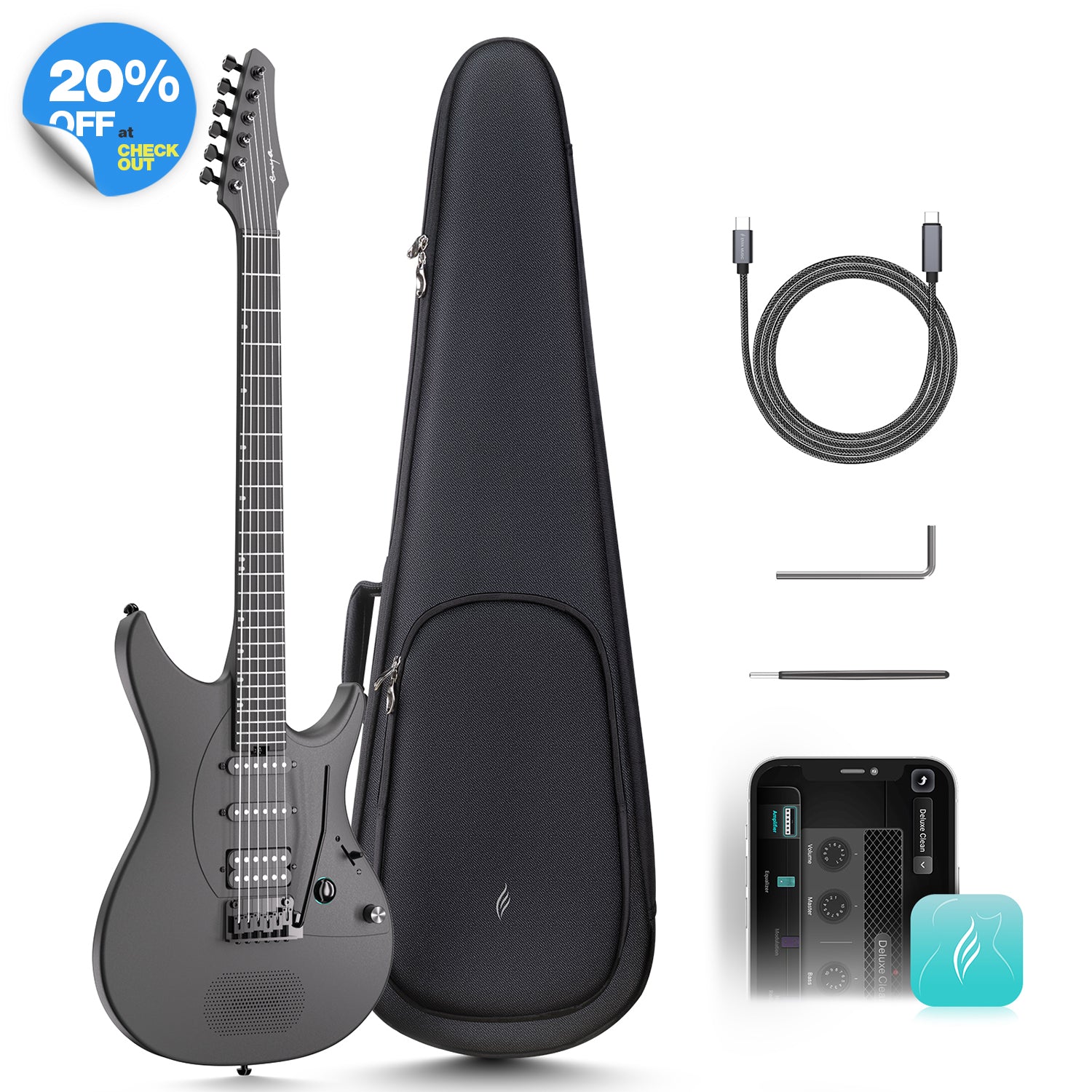 Enya Inspire: Carbon Fiber Super Strat Smart Guitar