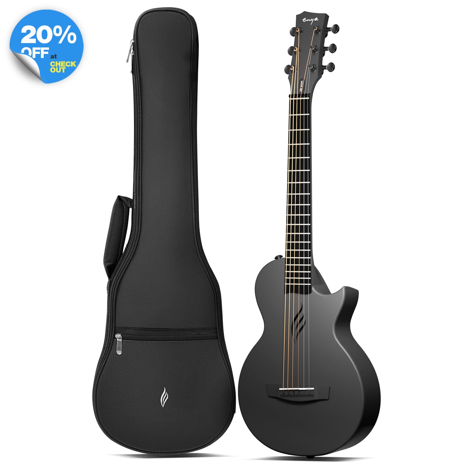 ENYA GO ミニギター Nova Go Mini: 耐久性、軽量、カーボンファイバー製トラベルギター