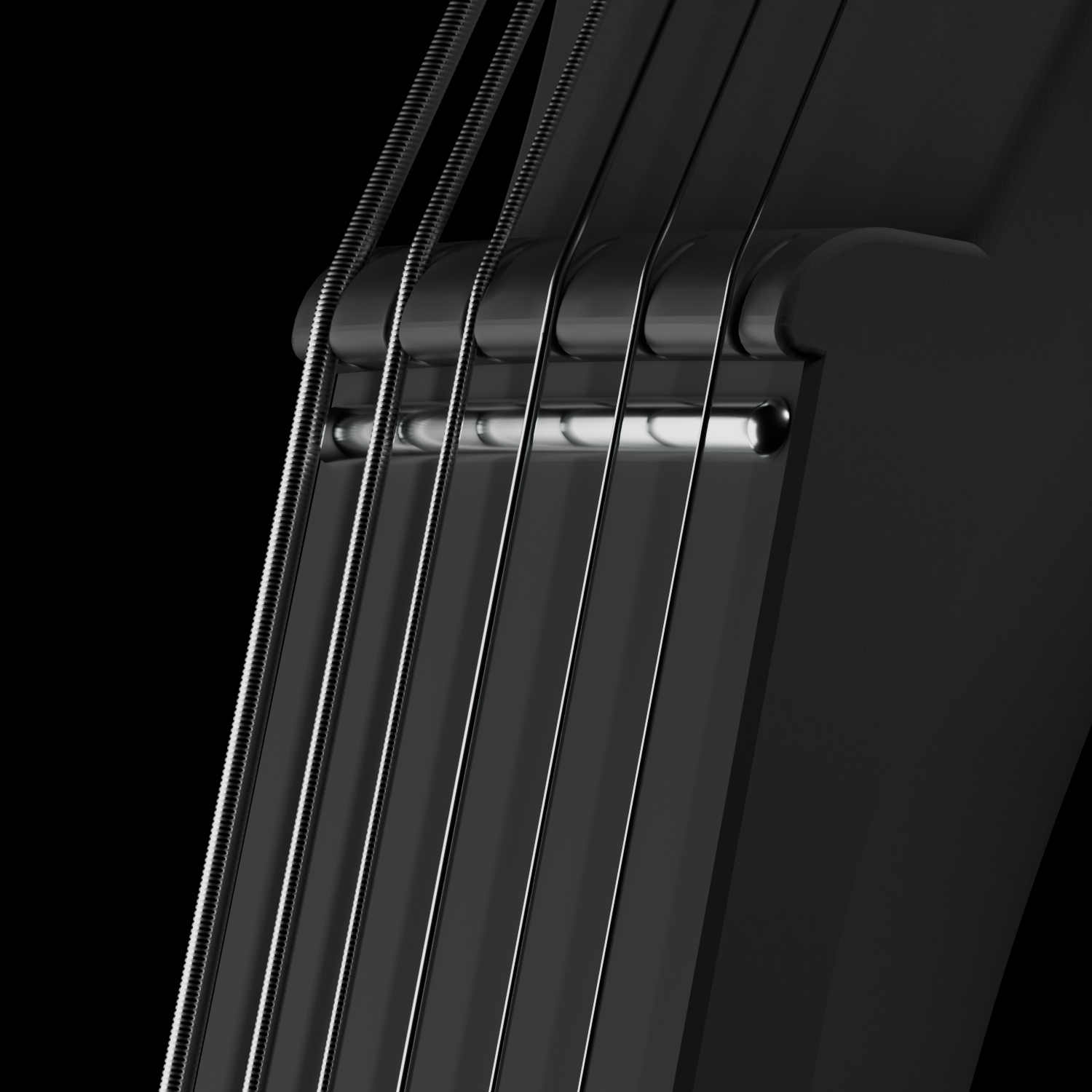 Close-up of the 0-fret (zero-fret) design on the Enya Inspire guitar neck.