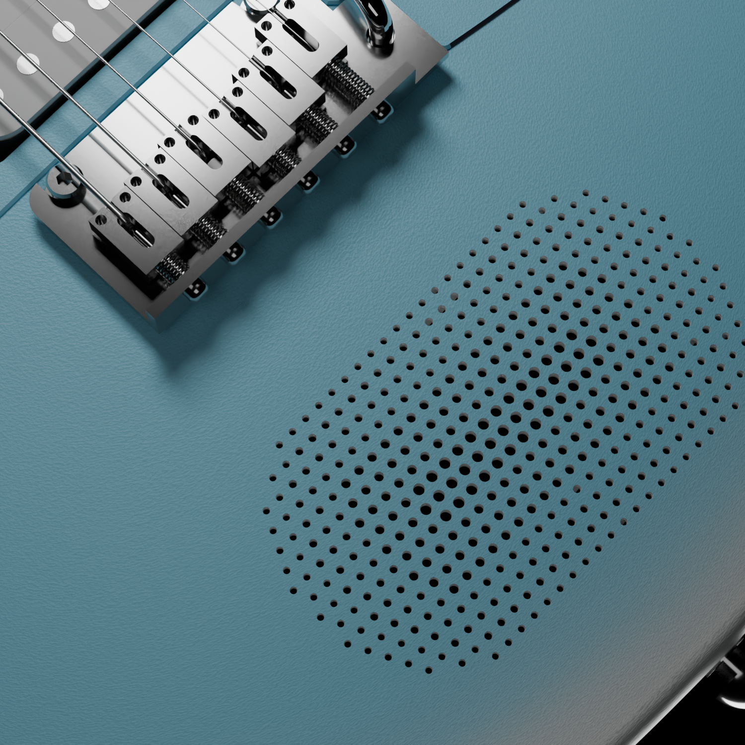 The 15w built-in speaker on the body of the Enya Inspire electric guitar.
