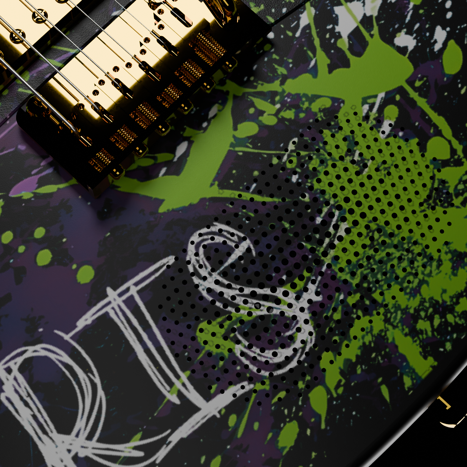 The 15w built-in speaker on the body of the Enya Inspire electric guitar.