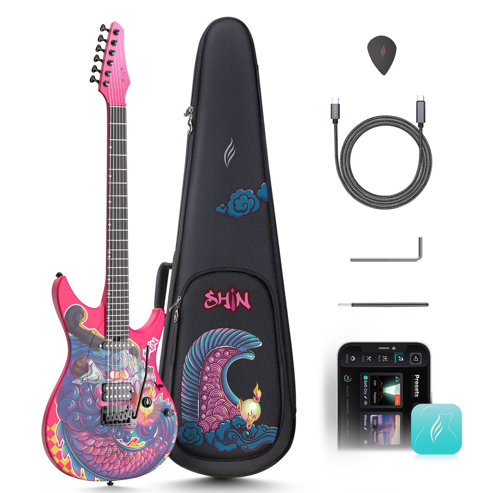 Enya Inspire スマート エレキギター Enya Inspire: Carbon Fiber Super Strat Smart Guitar