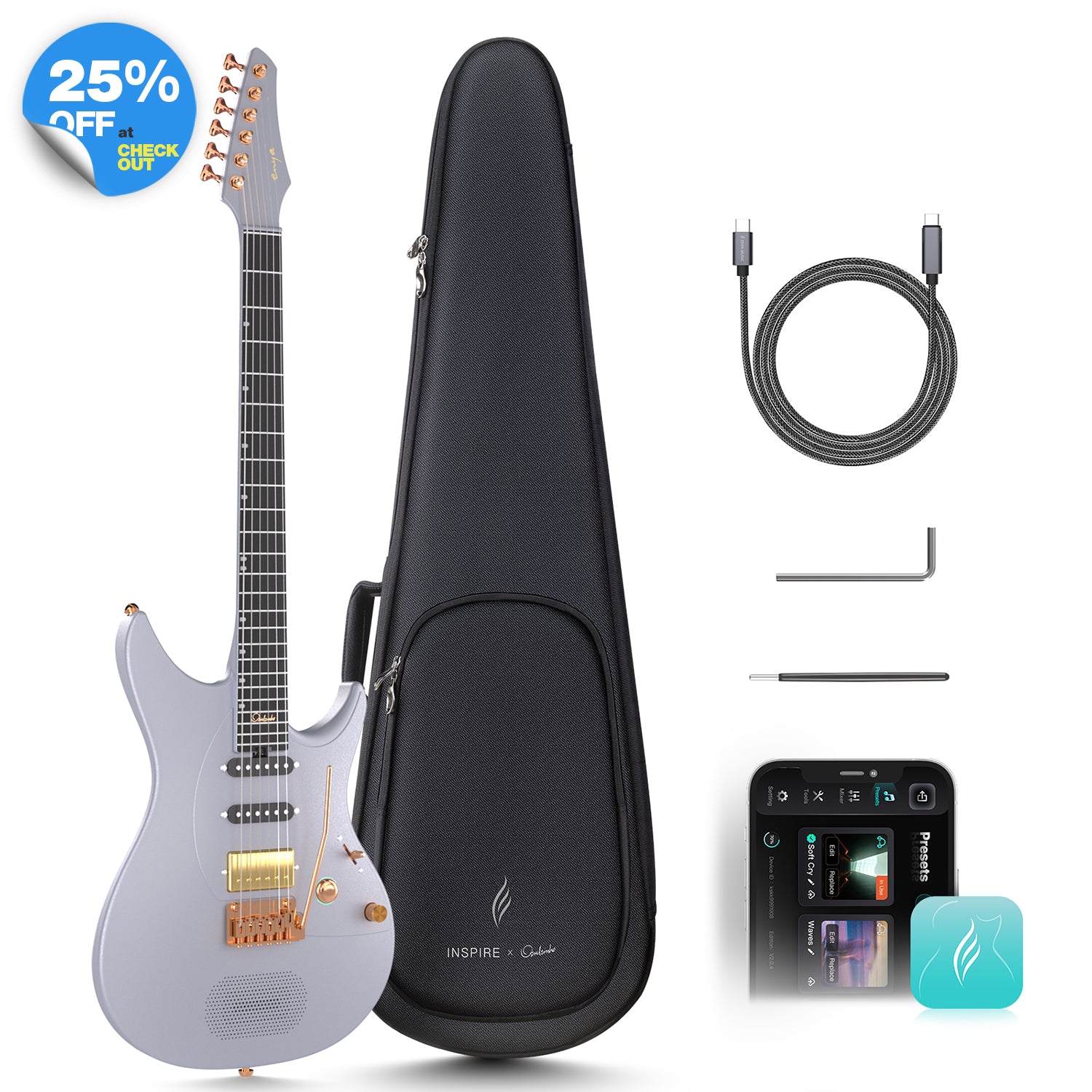 Enya Inspire: Carbon Fiber Super Strat Smart Guitar