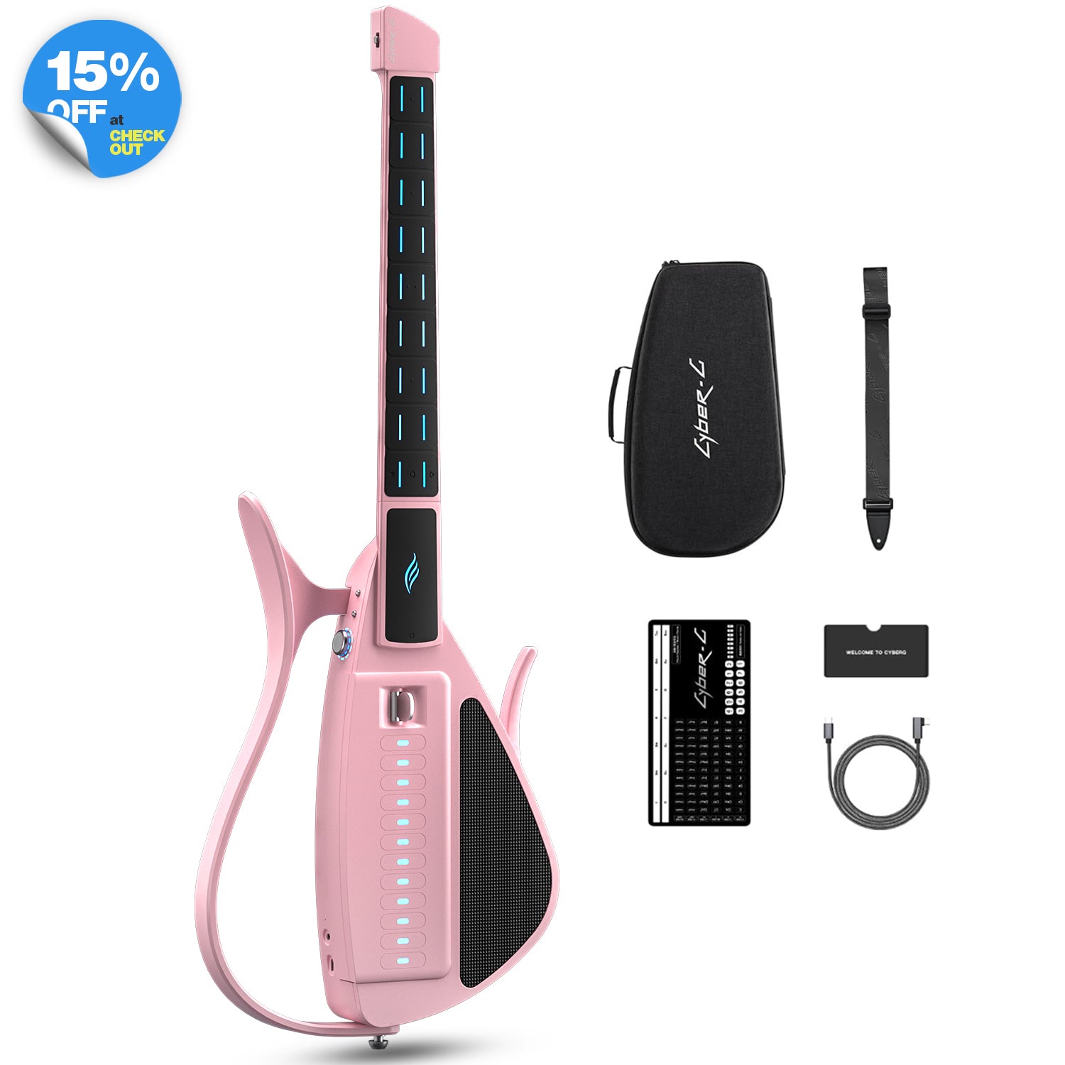 【新品未使用】Enya CYBER-G エレキギター アンプエフェクター内蔵 Enya Cyber-G: New Era Backing Stringless Guitar