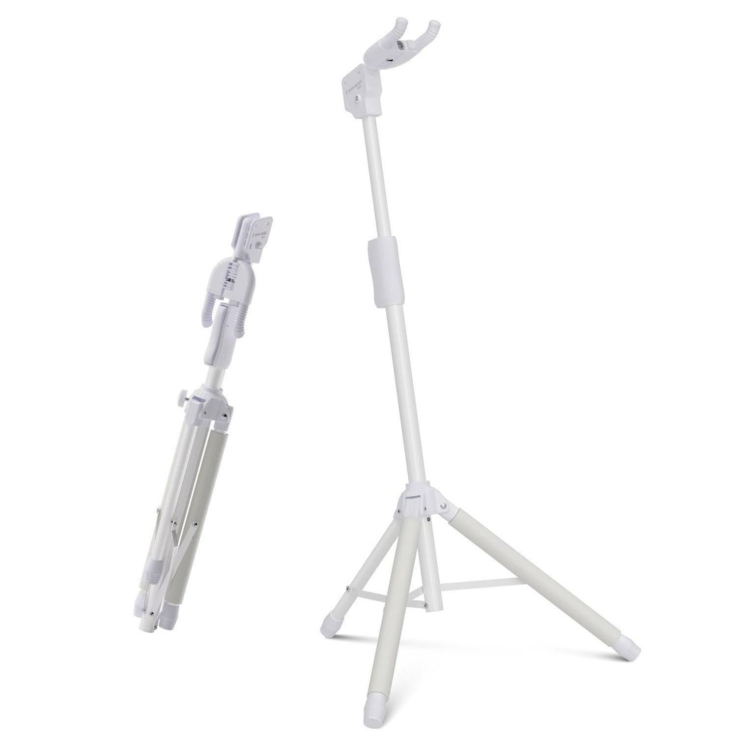 White adjustable stand on a white background