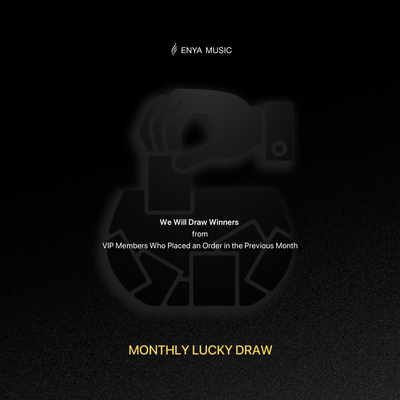 Promotional graphic for Enya Music's monthly lucky draw for VIP members.
